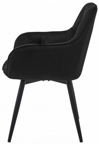 Otočné jedálenské kreslo JORK360 VELVET čierne