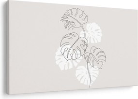 Obraz - Line art monstera N⁰3 (90x60 cm)