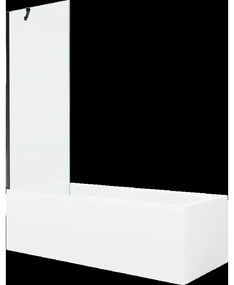 Mexen Cubik obdĺžniková vaňa 150 x 70 cm s obkladom a 1-krídlovou sprchovou zástenou 70 cm, Transparentné, Čierna - 550315070X95