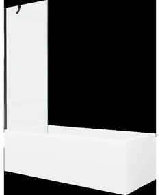 Mexen Cubik obdĺžniková vaňa 150 x 70 cm s obkladom a 1-krídlovou sprchovou zástenou 70 cm, Transparentné, Čierna - 550315070X95