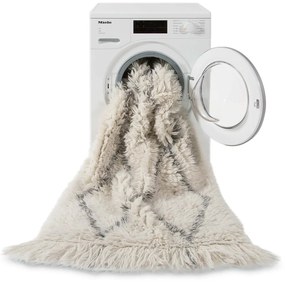 Krémový prateľný ručne tkaný vlnený koberec 80x140 cm Berber Soul – Lorena Canals