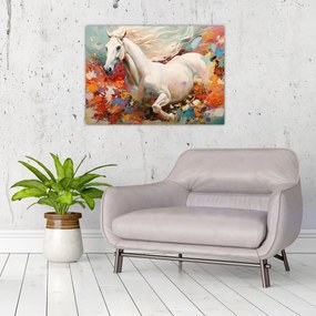 Sklenený obraz - Maľba koňa (70x50 cm)