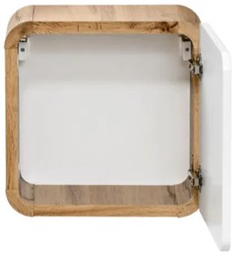 Zostava kúpeľňového nábytku BÁRA 40 cm s vysokou slim skrinkou vr. zápustného keramického umývadla