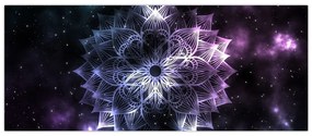 Obraz - Lotusová mandala vo vesmíre (120x50 cm)