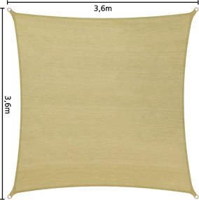 tectake 401810 stínící plachta proti slunci čtverec - 360 x 360 cm