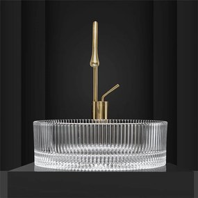 Rea Ingrid, sklenené umývadlo na dosku 40x40x13 cm, číra, REA-U0278