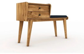 Lavica so zásuvkami z dubového dreva s modrým sedákom Retro - The Beds