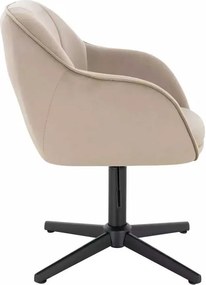 LuxuryForm DESIGN Stolička AVOLA VELUR na čiernom kríži - latte