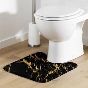 Čierna/v zlatej farbe kúpeľňová predložka 45x45 cm Aquamarbre – douceur d'intérieur