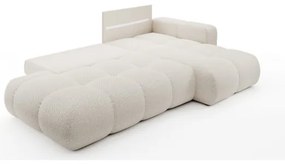 Rozkladacia rohová čalúnená sedacia súprava s úložným priestorom do L ALMADA pravá svetlá béžová