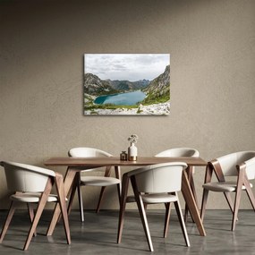 Obraz jazera v horách (70x50 cm)