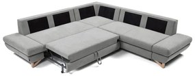 Rozkladacia rohová čalúnená sedacia súprava s úložným priestorom tvaru L AVESTA sivá