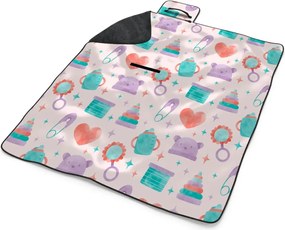 Sablio Plážová deka Hrkálka a čiapočky: 200x140 cm