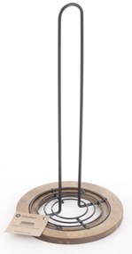 Držák na kuchyňské utěrky MODERN KITCHEN 15x31 cm černé/kaučukové dřevo