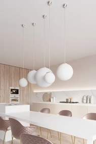 Sollux SL.0264 - Luster na lanku UGO 1xE27/15W/230V priemer 30 cm biela/lesklý chróm