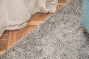 Kusový koberec SHAGGY MICRO strieborný