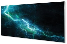 Sklenený obraz blesky fraktály 125x50 cm