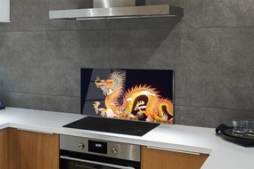 Nástenný panel  Golden Japanese Dragon 120x60 cm