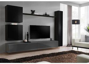 Obývacia stena Switch VIII Čierna/Grafit
