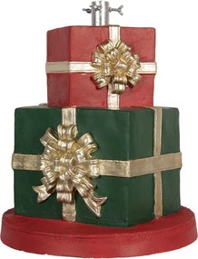 Červeno-zelený stojan na stromček v tvare darčekov Christmas Gift- Ø 44*54 cm