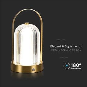 LED Stmievateľná stolná lampa LED/1W/5V 3000-6000K 1800 mAh zlatá