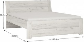 Posteľový rám Angel Typ 92 160 - biela / craft