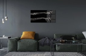 Obraz na skle Čierne pozadie špinavé ruky 125x50 cm