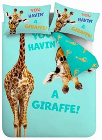 Tyrkysové detské obliečky na jednolôžko 135x200 cm Havin A Giraffe – Catherine Lansfield
