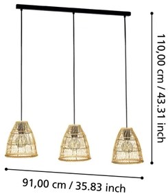 Eglo 43867 - Luster na lanku AYESGARTH 3xE27/40W/230V