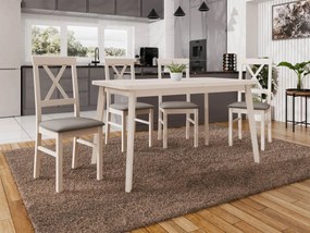 Jedálenský stôl so 4 stoličkami AL27, Morenie: kašmír - L / kašmír, Poťahové látky: Riviera 16