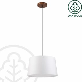 Luster na lanku AIDA 1xE27/60W/230V pr. 35 cm dub/orech/biela