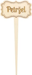 AMADEA Drevený zápich - ceduľka na bylinky Petržlen, výška 20 cm, český výrobok
