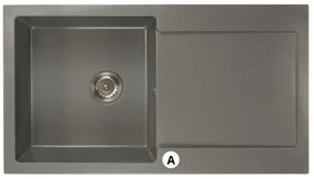 Kuchynský drez Adaxa (biela) (s 1 otvorom pre batériu) (P). Vlastná spoľahlivá doprava až k Vám domov. 1066141