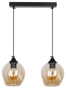 Candellux Čierno-hnedý závesný luster Aspa pre žiarovku 2x E27 32-00590