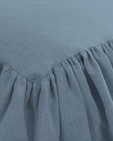 Prehoz Linen Frilly 160 x 210 cm šedý a modrý