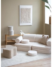 Krémová detská pohovka z textílie buklé 132 cm Settee – Wigiwama