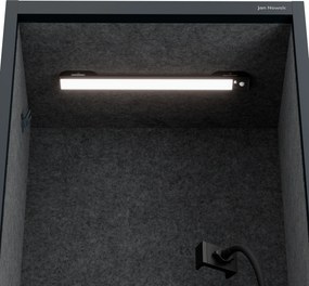 Akustická kabína SALLY MentalBox 600 mm – antracitový korpus, tmavosivé sedadlo