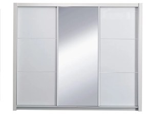Kondela Spálňový komplet (skriňa+posteľ 160x200+2x nočný stolík), biela/vysoký biely lesk HG, ASIENA