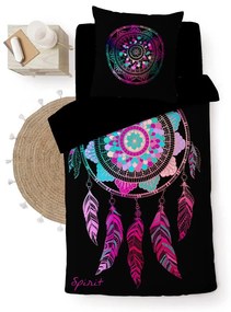 Čierne bavlnené obliečky na jednolôžko 140x200 cm Porte Bonheur – douceur d'intérieur