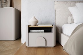 Nočný stolík Amilio 50 cm - kašmírová / dub olejovaný