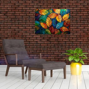 Sklenený obraz - Mozaika z listov (70x50 cm)