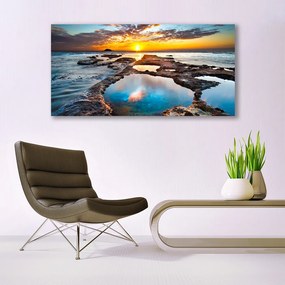 Obraz na akrylátovom skle More slnko krajina 120x60 cm