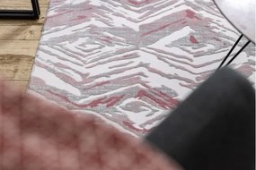 Koberec AKRYL DIZAYN 121 jasný sivý / jasný ružový