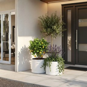 PLASTOVÝ KVETINÁČ LUNA CYLINDER 43,5X38 CM BIELA