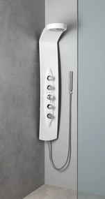 Polysan Polysan, MOLA rohový sprchový panel s termostatickou batériou 210x1300mm, bielá, 80372