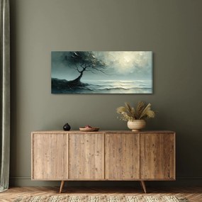 Obraz - Olejomaľba stromu s oceánom (120x50 cm)