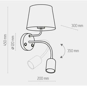 Nástenná lampa MAJA 1xE27/15W/230V + 1xGU10/10W/230V biela