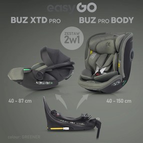 Súprava autosedačky EasyGo Buz Xtd Pro a Buz Pro Body 2 v 1 Greener