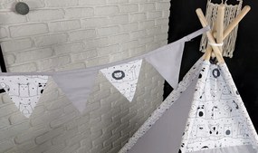 Detský stan TEEPEE (TÝPIE) ANIMALS s doplnkami - MADAGASKAR - šedý