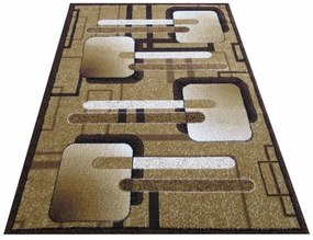 Kusové koberce hnedej farby s geometrickými vzormi Šírka: 100 cm | Dĺžka: 190 cm